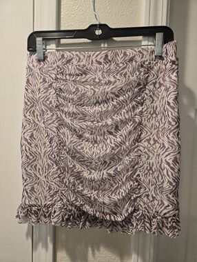 Free People Ruched Animal-Print Mini Skirt